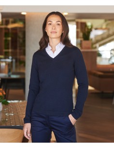 H-H721-Ladies Lightweight V-Neck Jumper 2